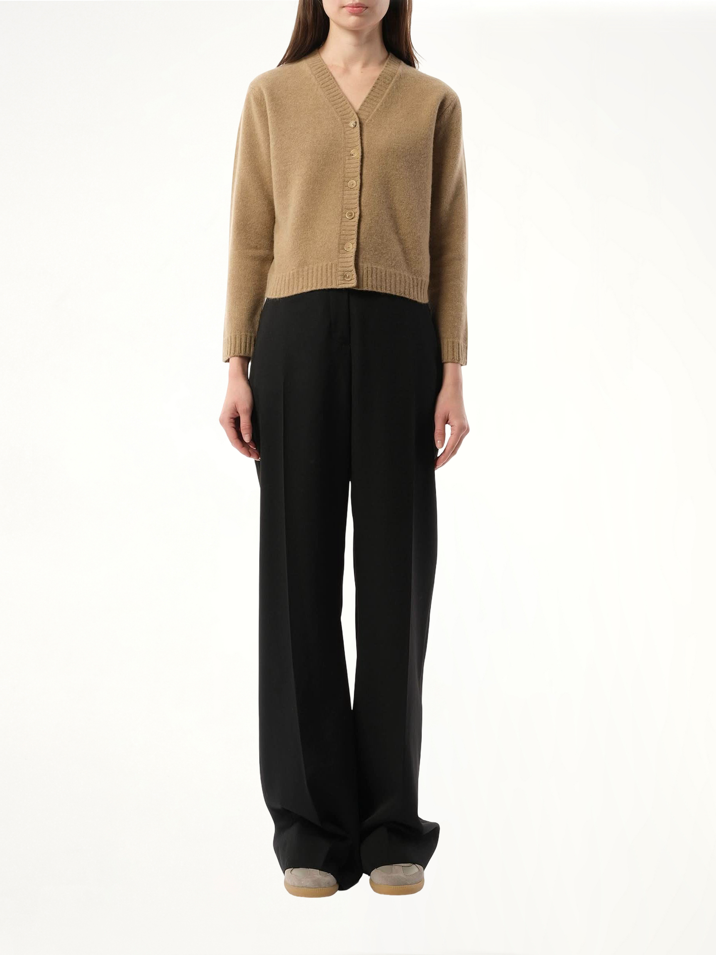 Lambswool Knit Cardigan in Beige