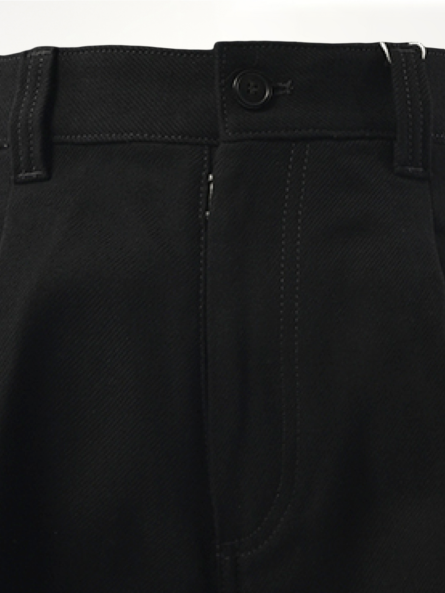 Heavy Cotton Wide Pants in Black