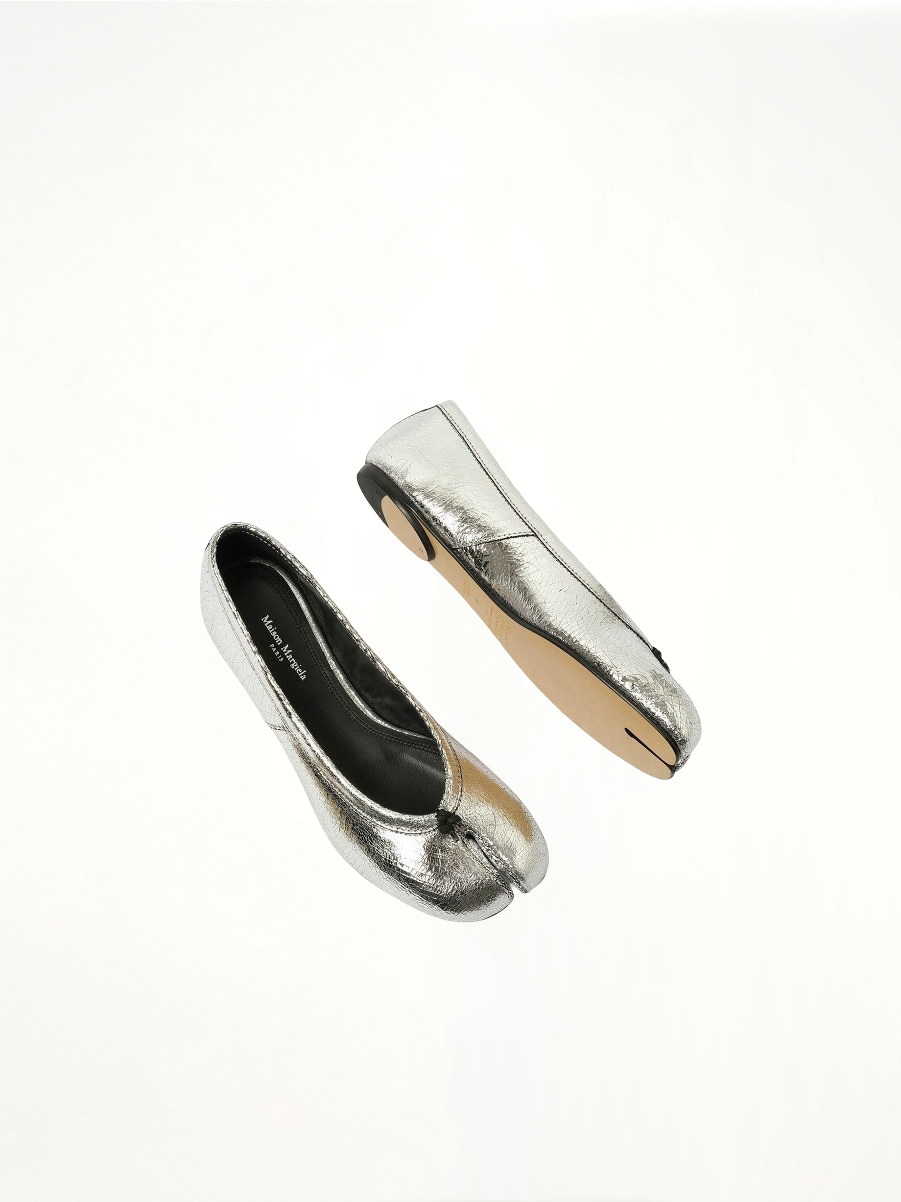 Tabi New Ballerina in Silver Top View | MAISON MARGIELA