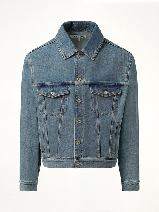 Anagram Denim Jacket in Mid Blue