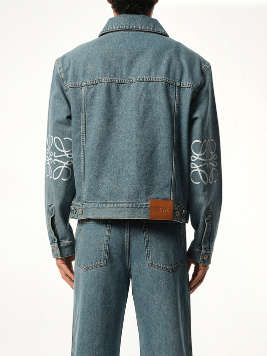 Anagram Denim Jacket in Mid Blue