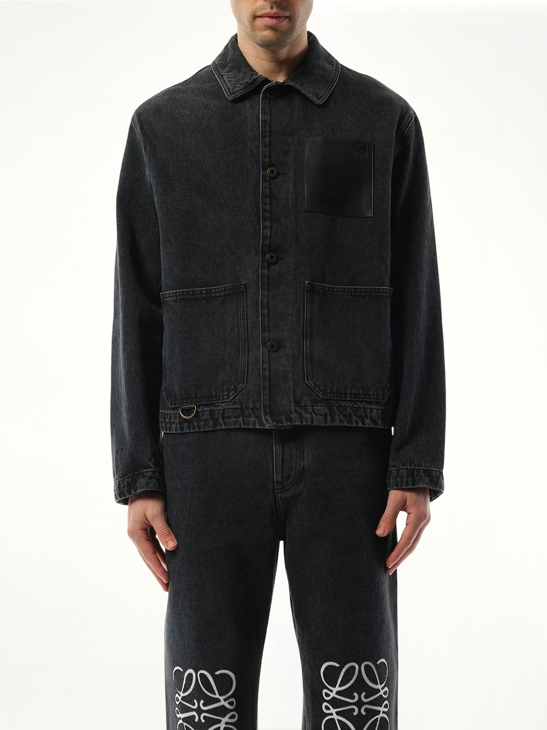 Workwear Denim Jacket in Black