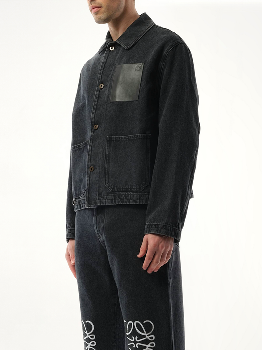 Workwear Denim Jacket in Black