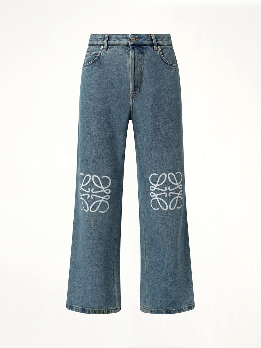 Anagram Baggy Jeans AF in Mid Blue Denim