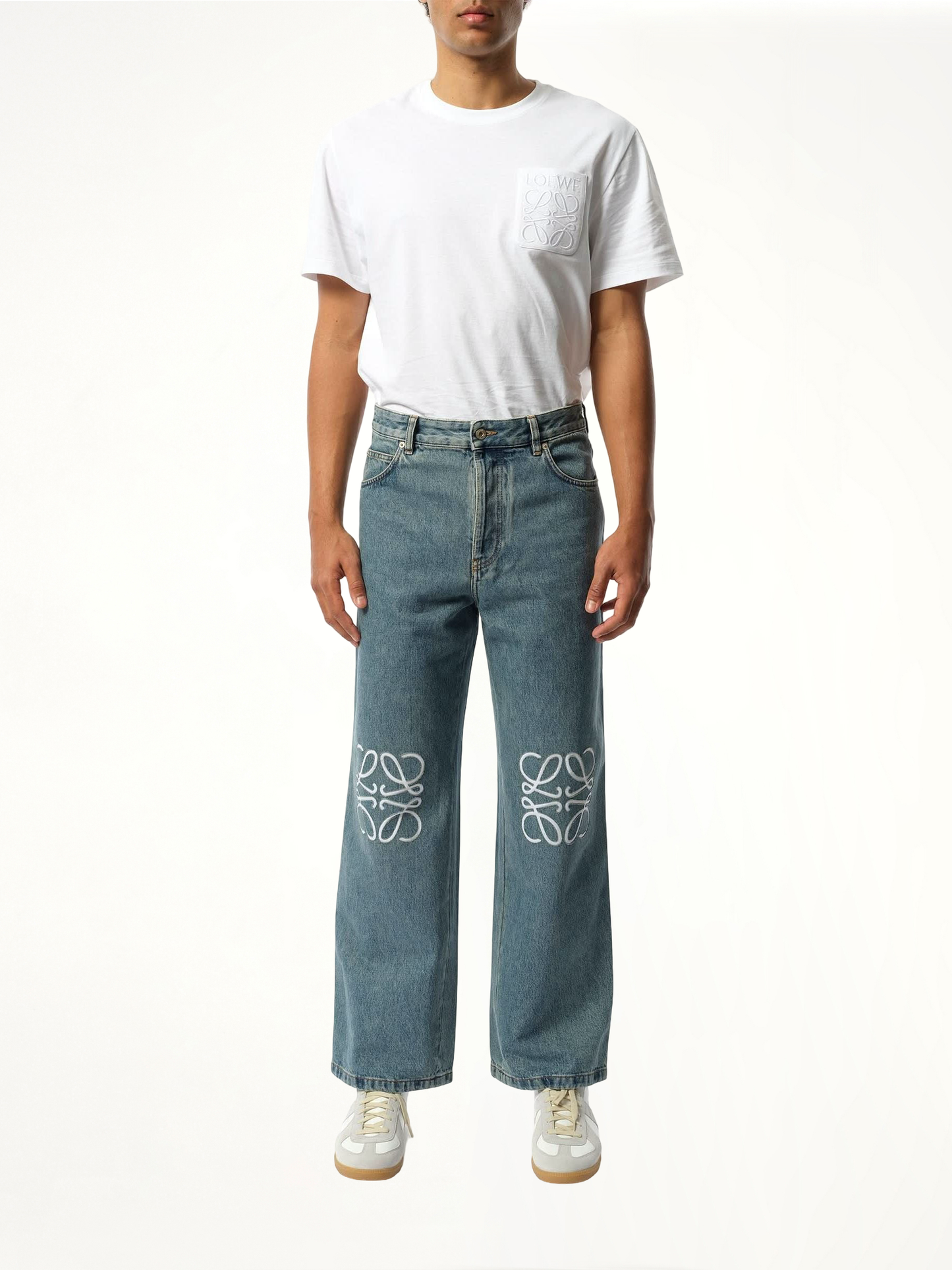 Anagram Baggy Jeans AF in Mid Blue Denim