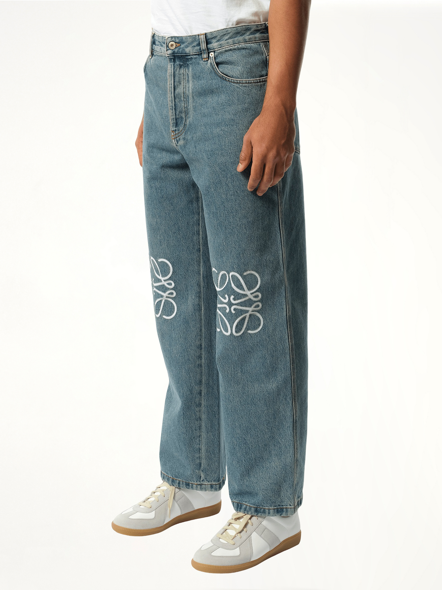 Anagram Baggy Jeans AF in Mid Blue Denim