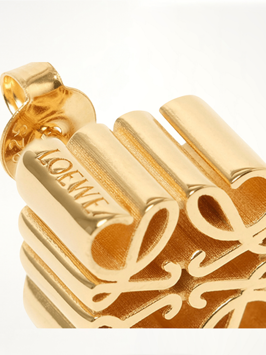 Anagram Stud Earrings in Gold