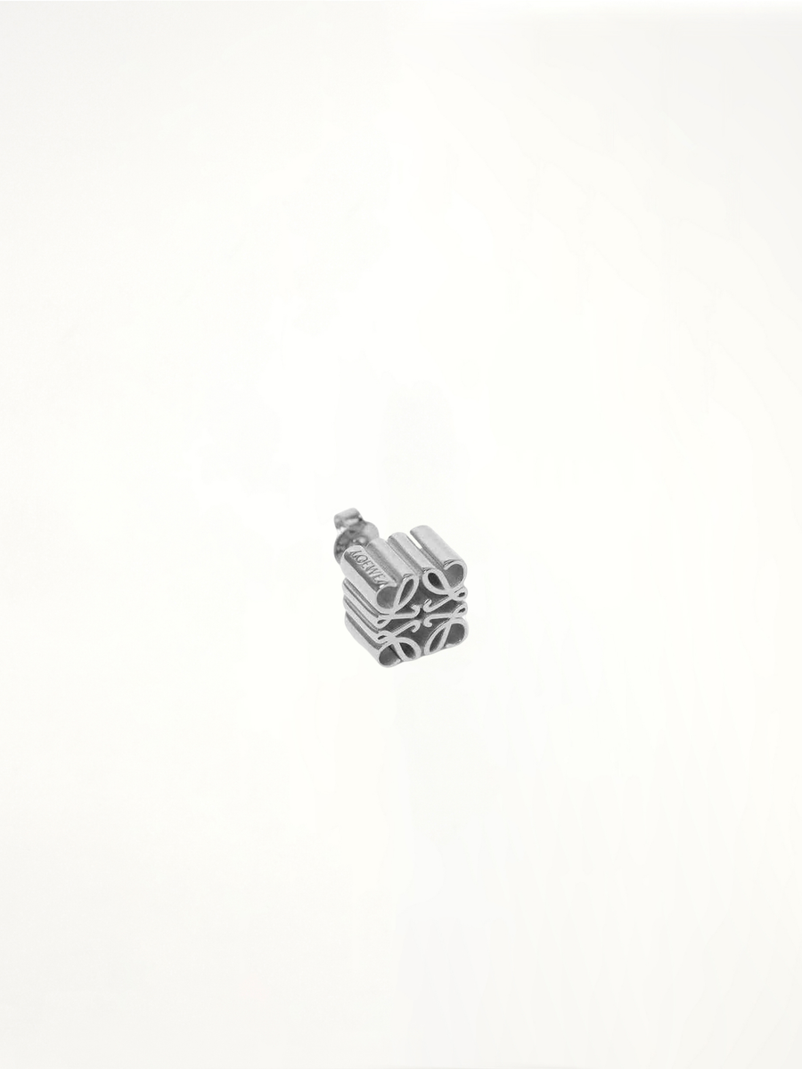 Anagram Stud Earrings in Silver