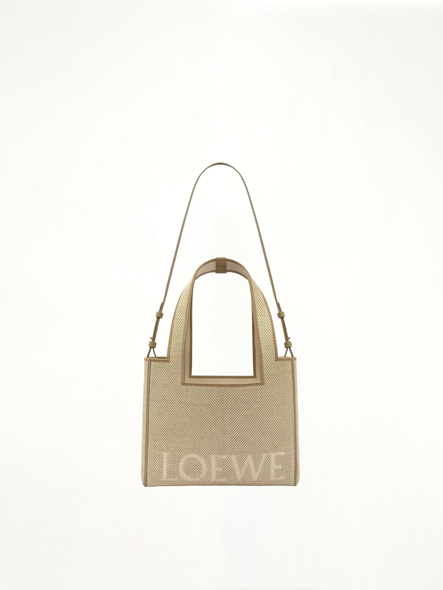 Loewe Font Tote Medium Bag in Ecru