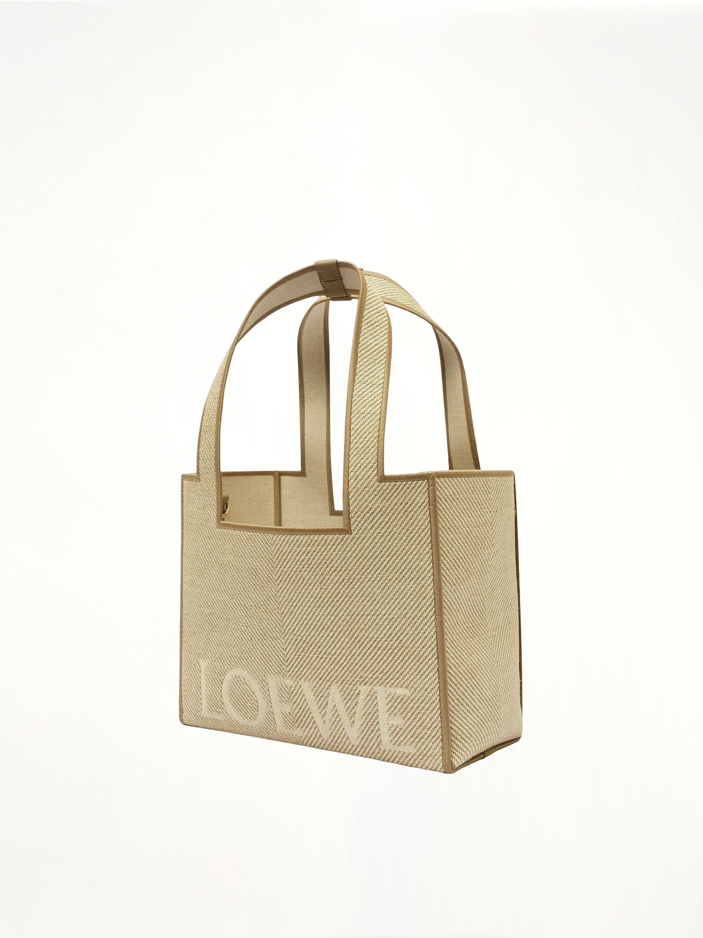 Loewe Font Tote Small Bag in Ecru