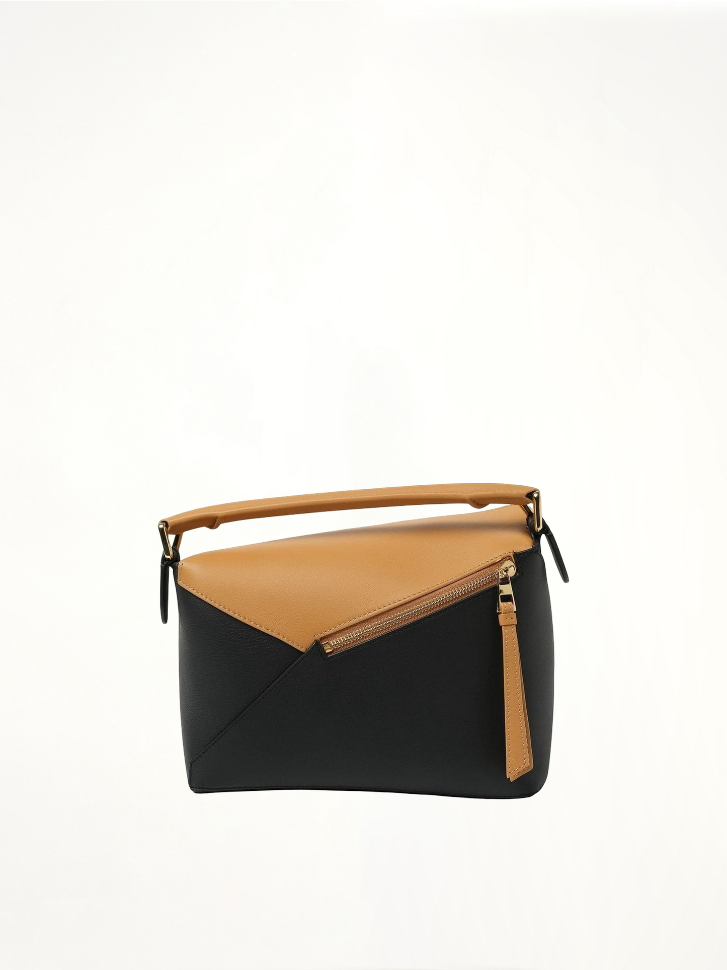 Puzzle Edge Small Bicolour Bag in Warm Desert/Black