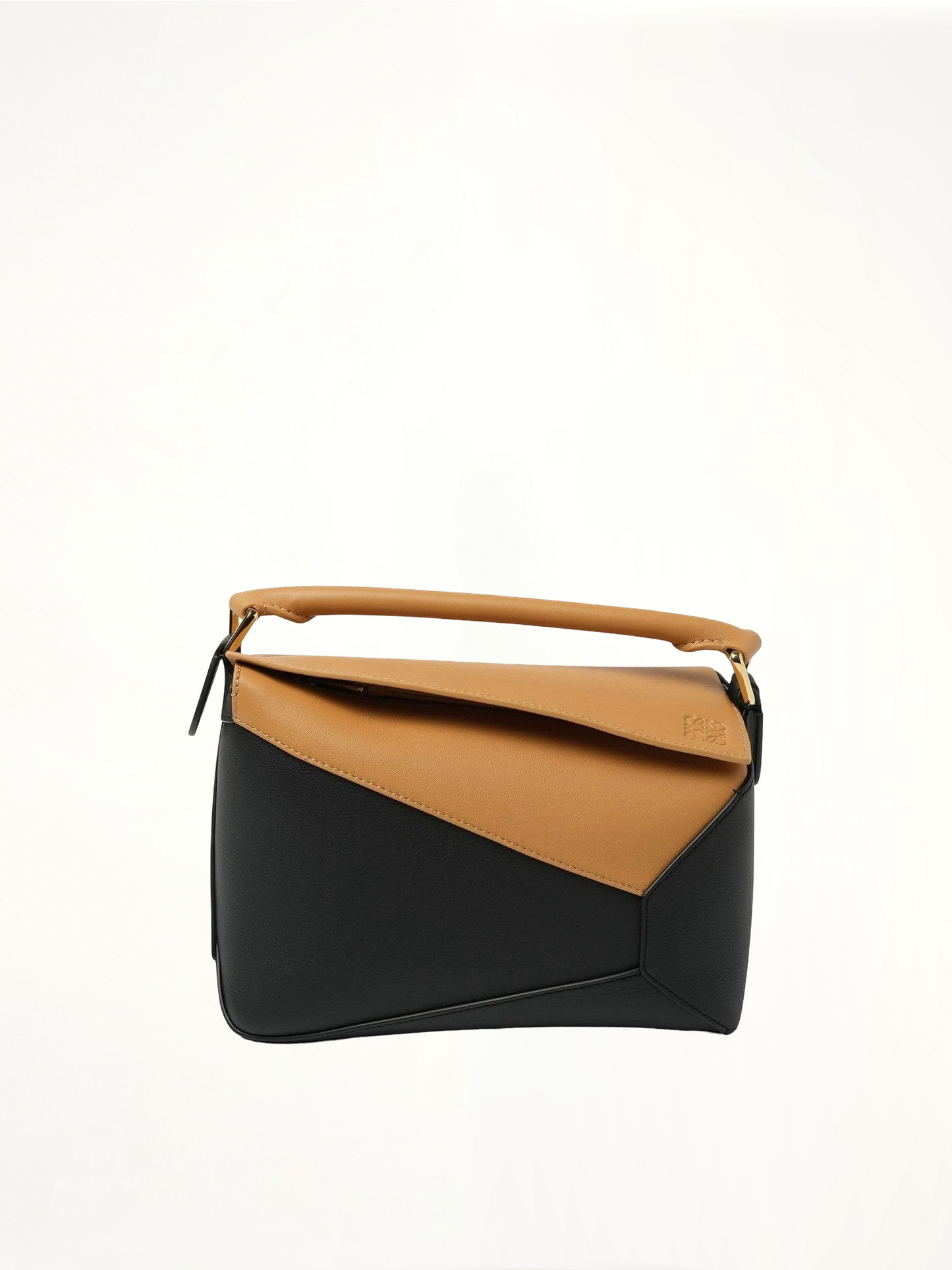 Puzzle Edge Small Bicolour Bag in Warm Desert/Black