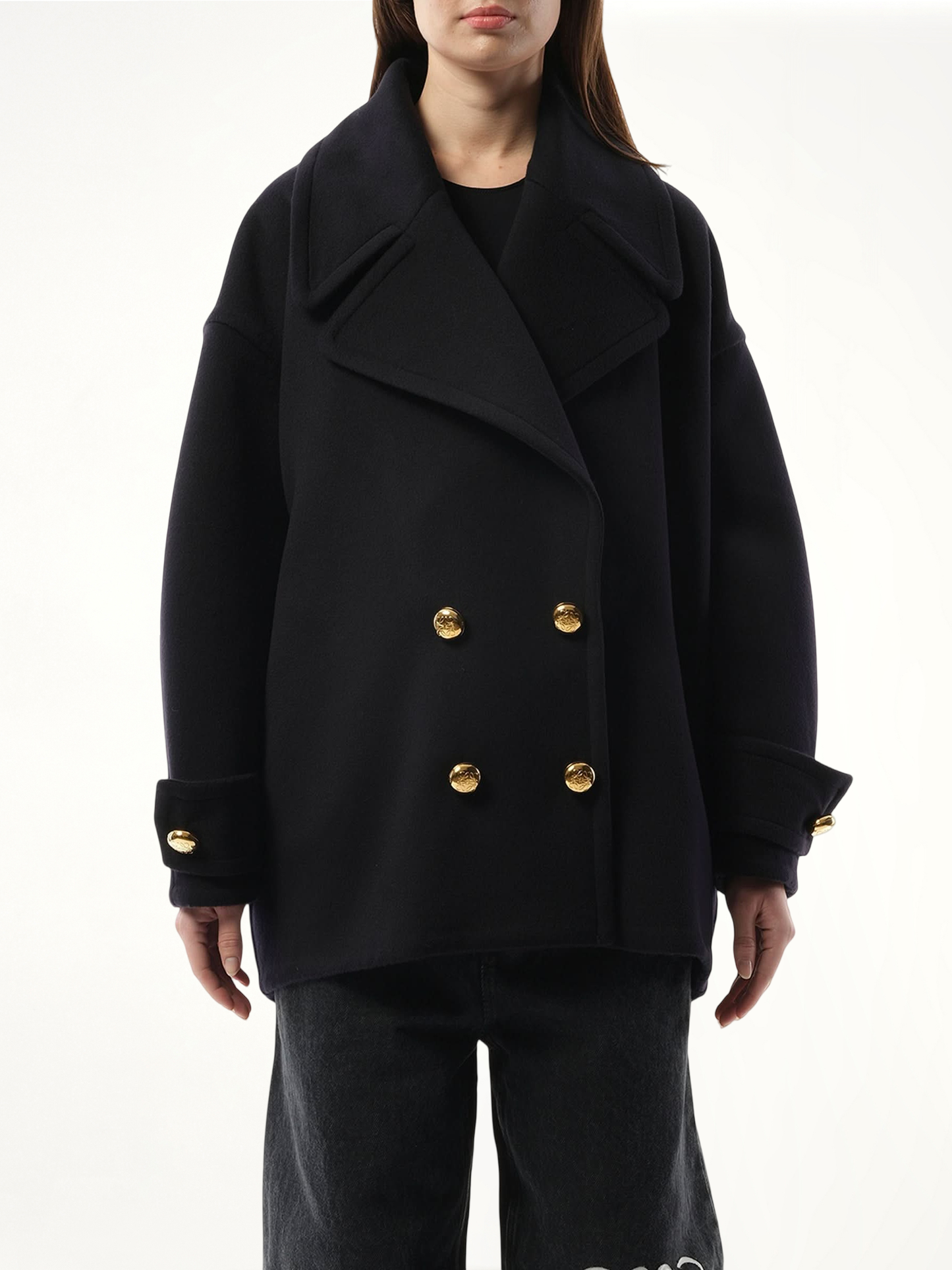 Pebble Peacoat in Midnight Blue