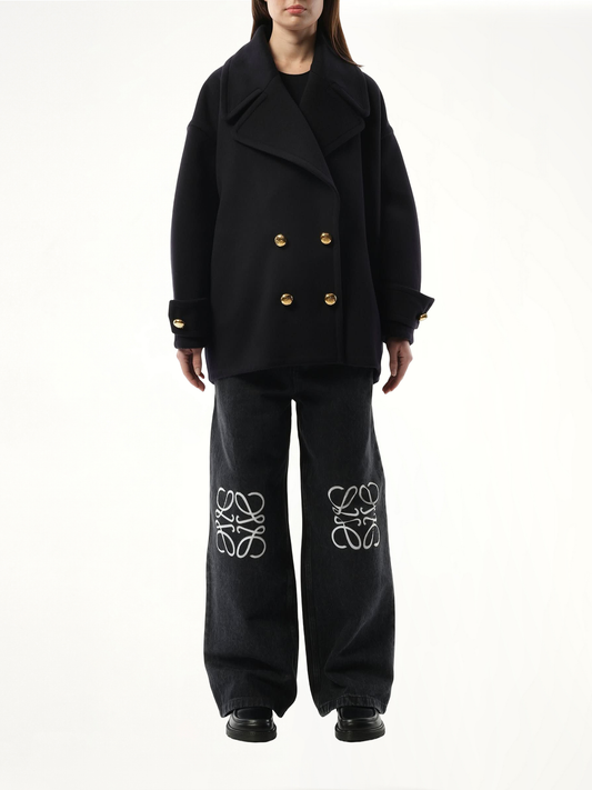 Pebble Peacoat in Midnight Blue