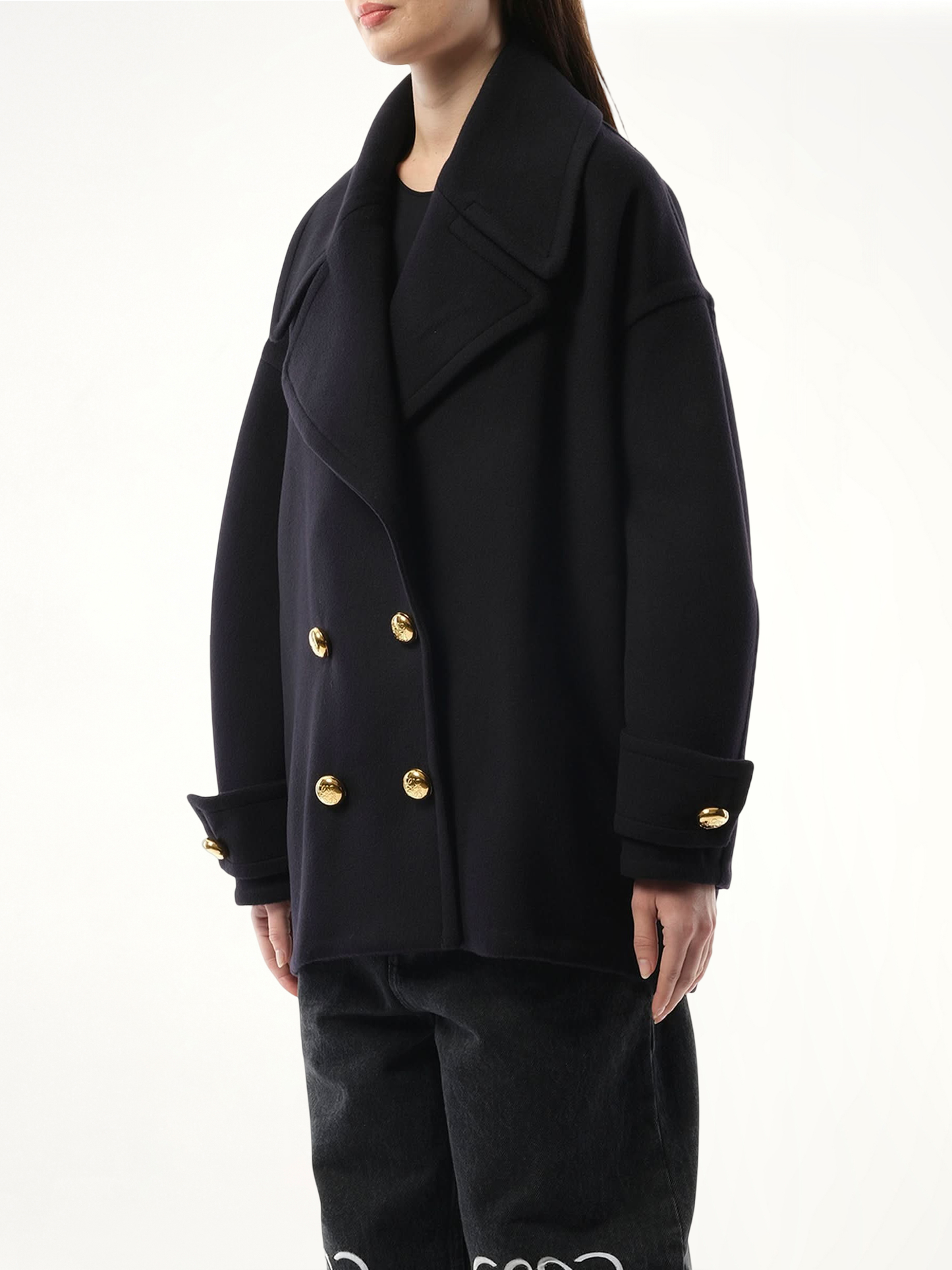 Pebble Peacoat in Midnight Blue