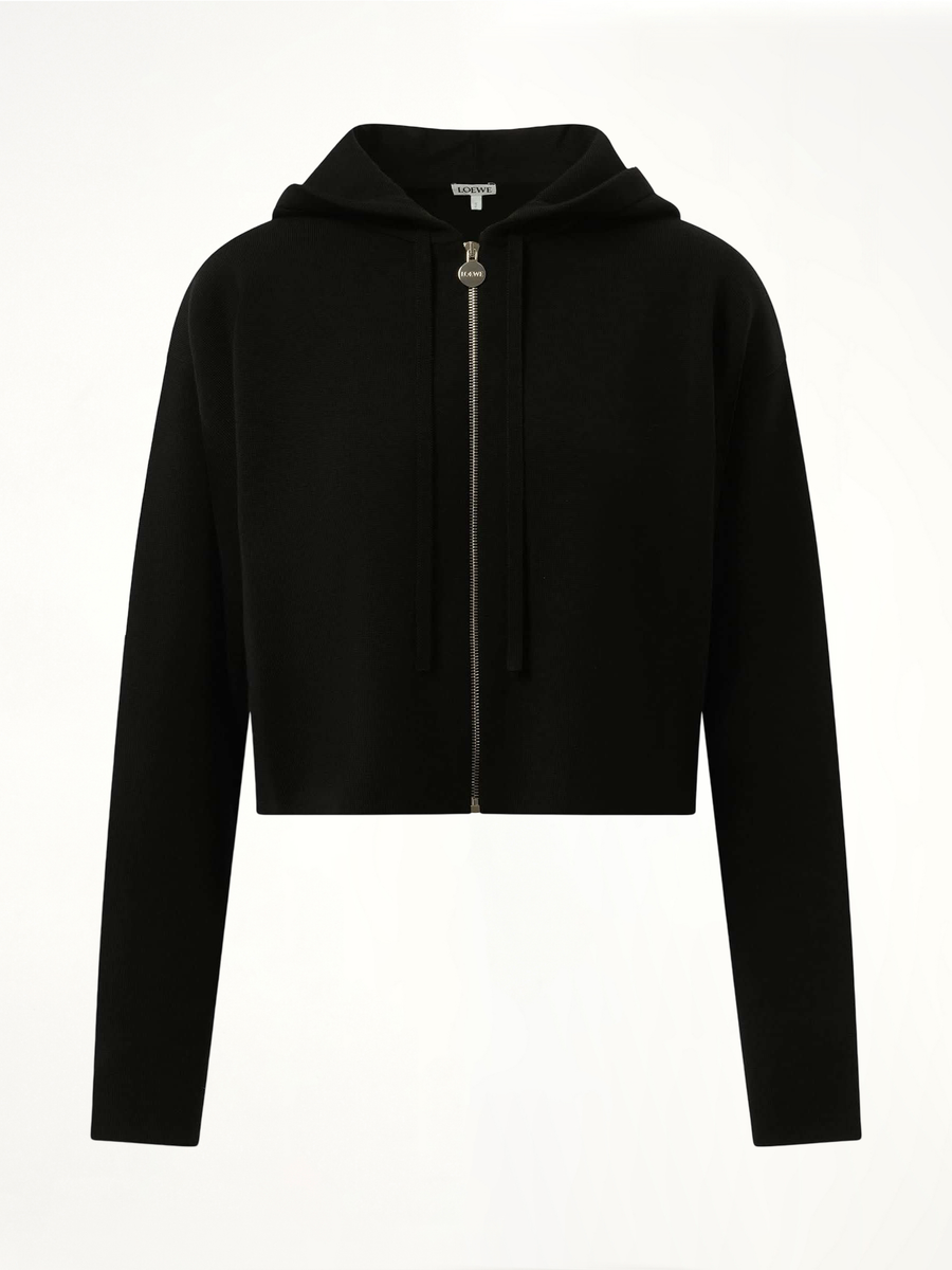 Anagram Zip-Up Hoodie in Black
