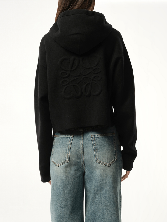 Anagram Zip-Up Hoodie in Black