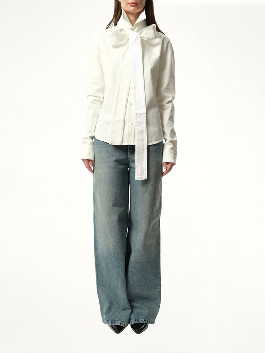 Bow Shirt in White