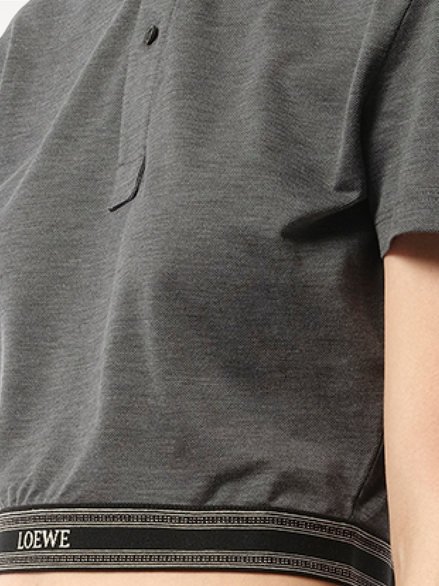 Cropped Polo in Charcoal Melange