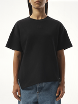 ブラックのアシンメトリックTシャツ