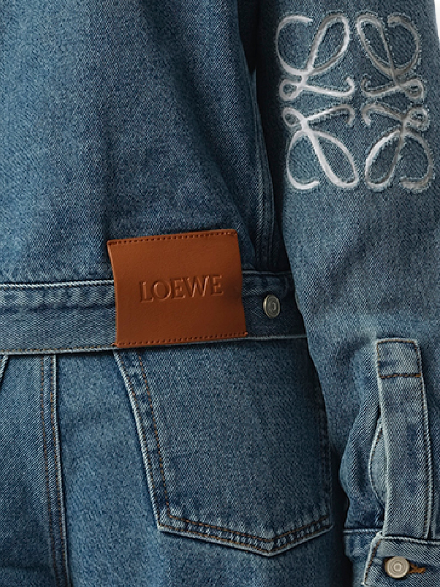 Anagram Denim Jacket in Mid Blue