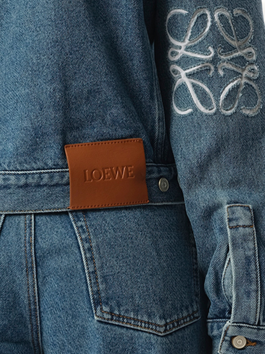 Anagram Denim Jacket in Mid Blue