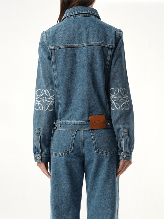 Anagram Denim Jacket in Mid Blue