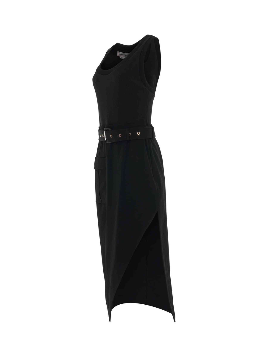 Trompe L'oeil Pencil Dress in Black