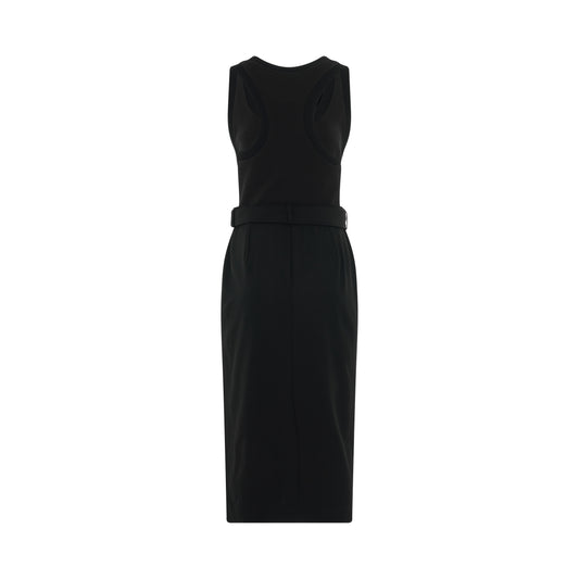 Trompe L'oeil Pencil Dress in Black