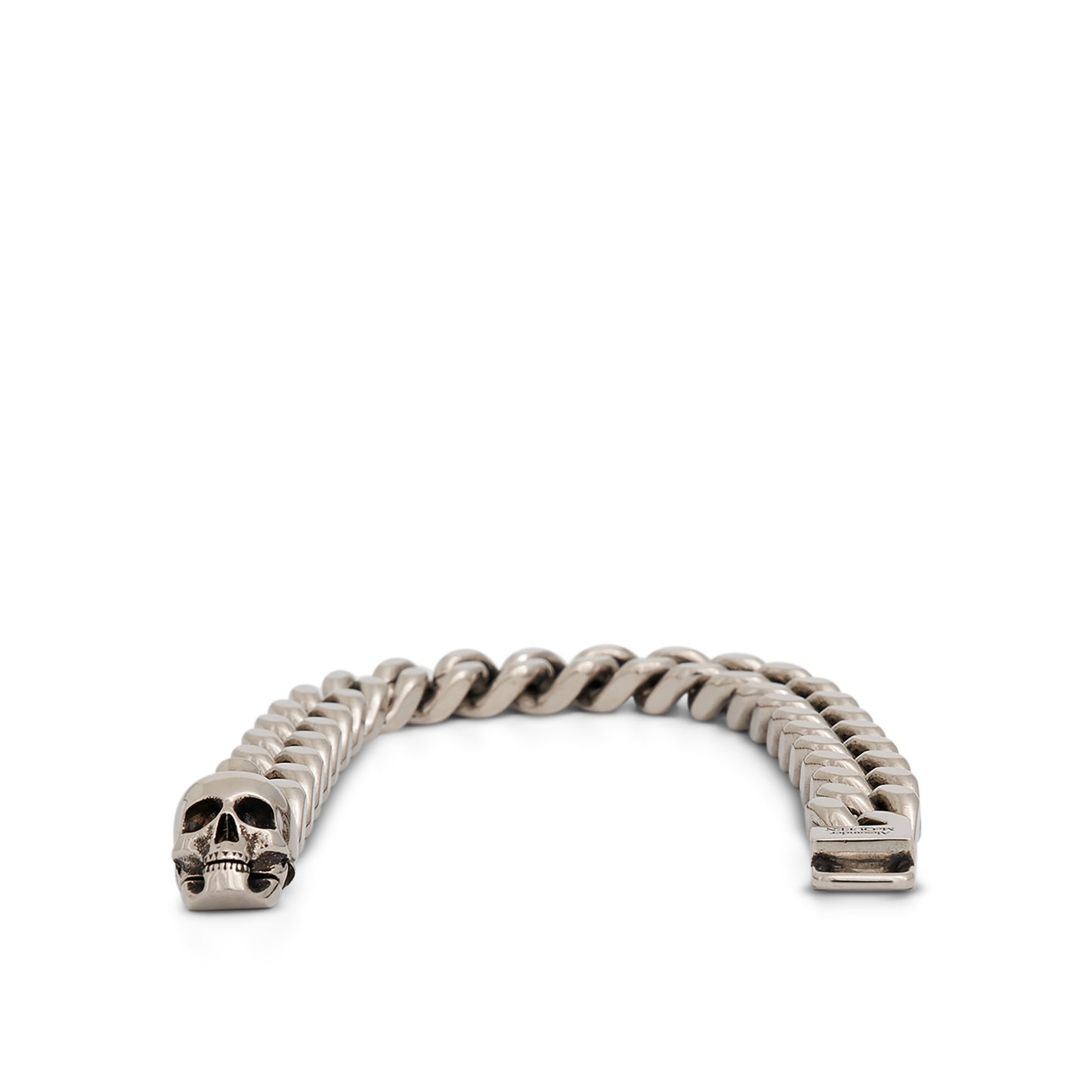 Skull Chain Bracelet in Antique Silver