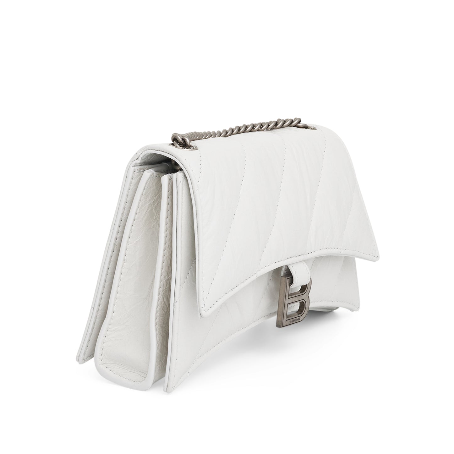 Crush XS Chain Quilted Bag in Optic White