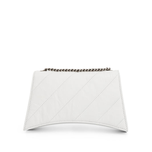 Crush XS Chain Quilted Bag in Optic White