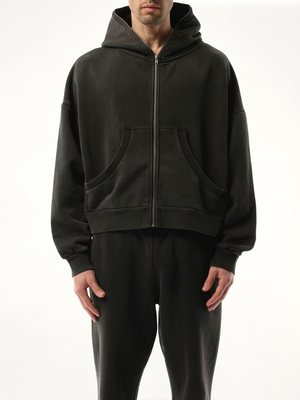 ENTIRE STUDIOS - Mens Eternal Zip Hoodie in Washed Black