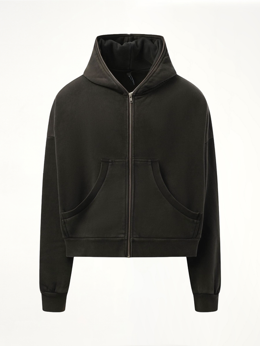Eternal Zip Hoodie in Washed Black