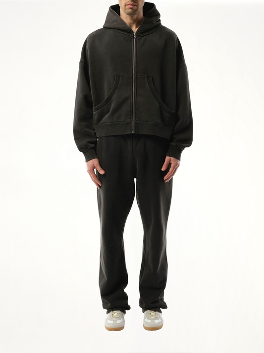 Eternal Zip Hoodie in Washed Black