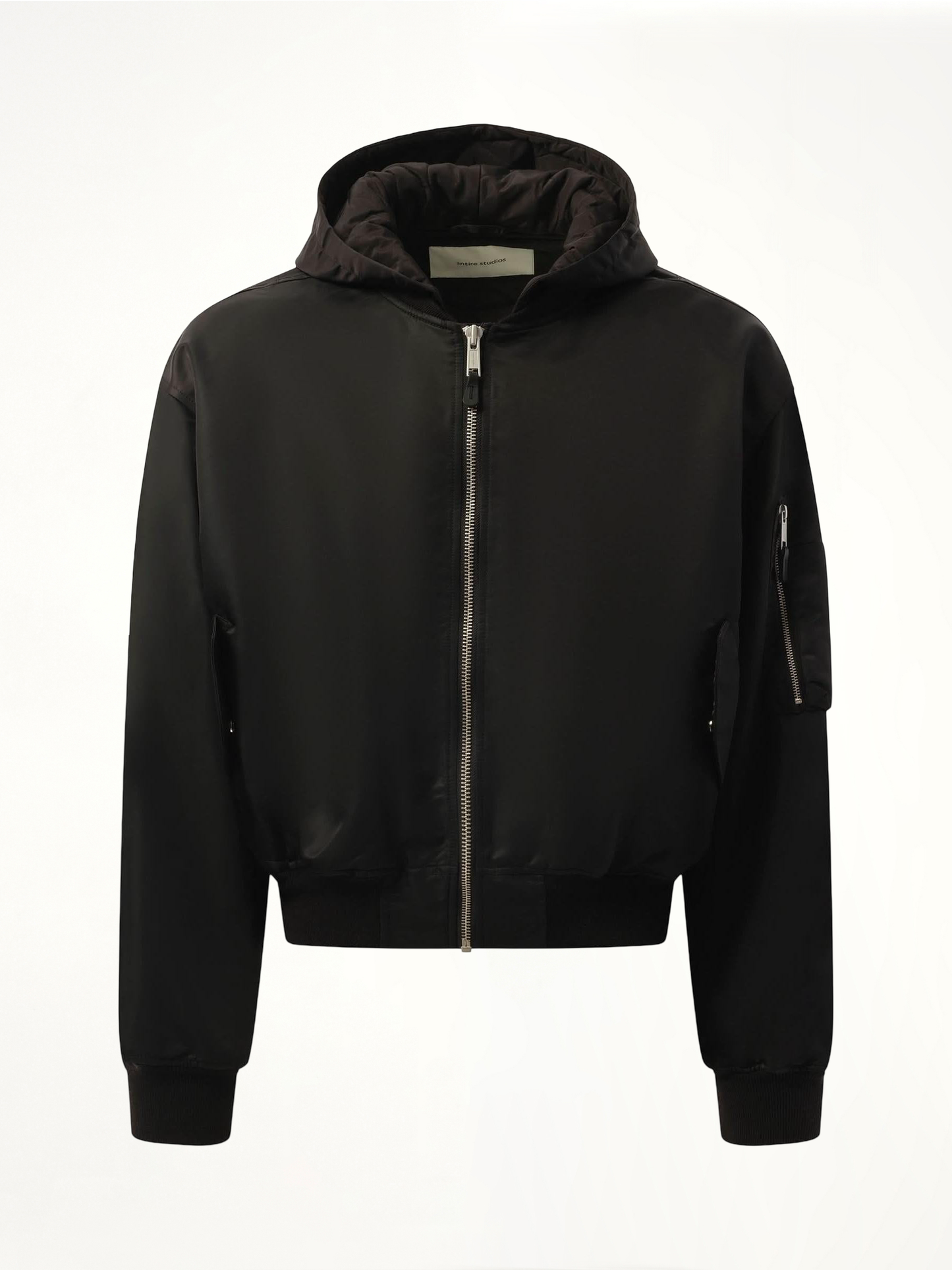 Hooded Broad Bomber Jacket in Oil