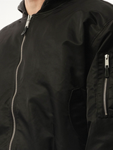Hooded Broad Bomber Jacket in Oil