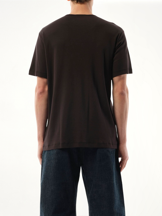 Rib U Neck T-Shirt in Squid Ink