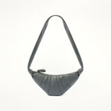 Lambskin Small Croissant Bag in Asphalt