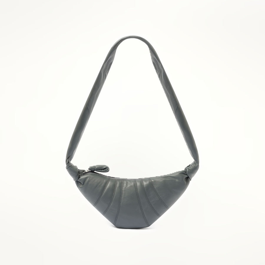Lambskin Small Croissant Bag in Asphalt