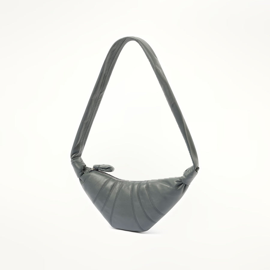 Lambskin Small Croissant Bag in Asphalt