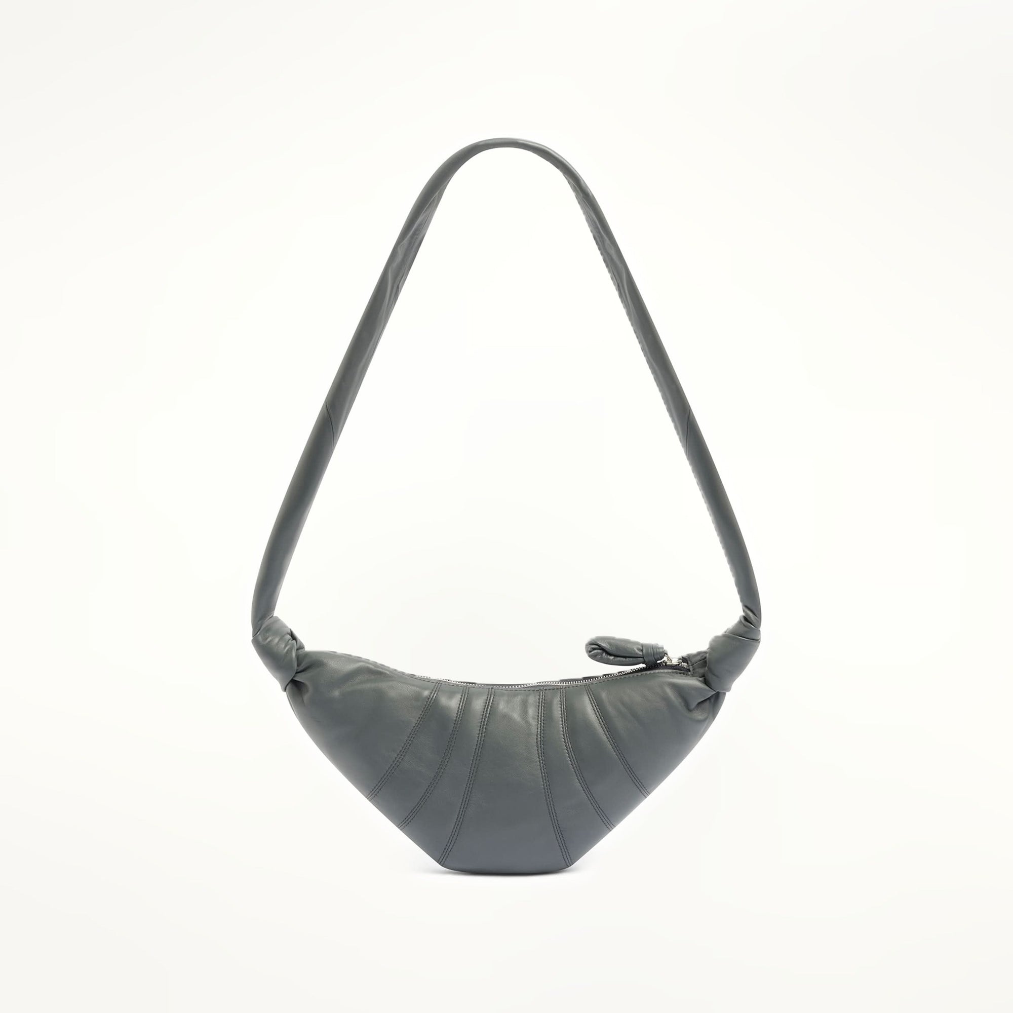 Lambskin Small Croissant Bag in Asphalt