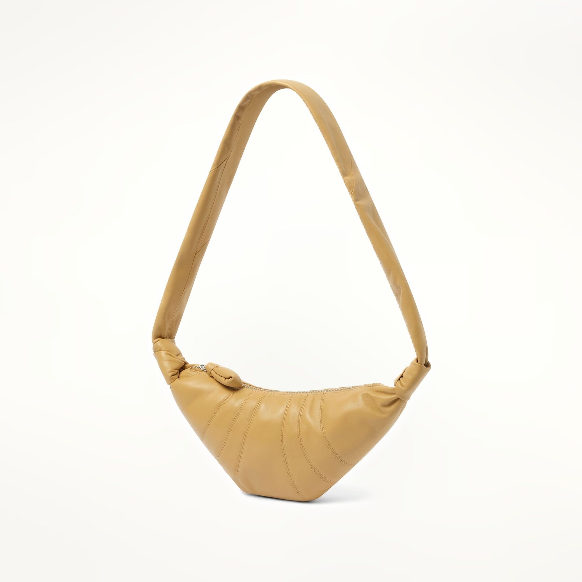 Lambskin Small Croissant Bag in Dune