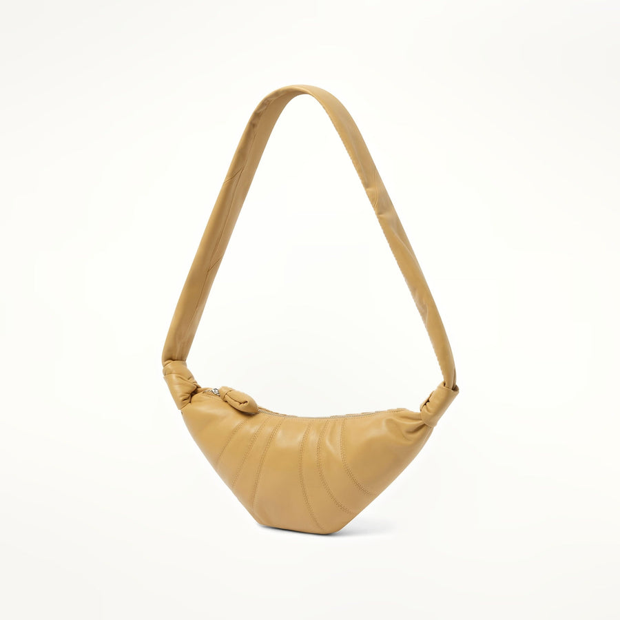 Lambskin Small Croissant Bag in Dune