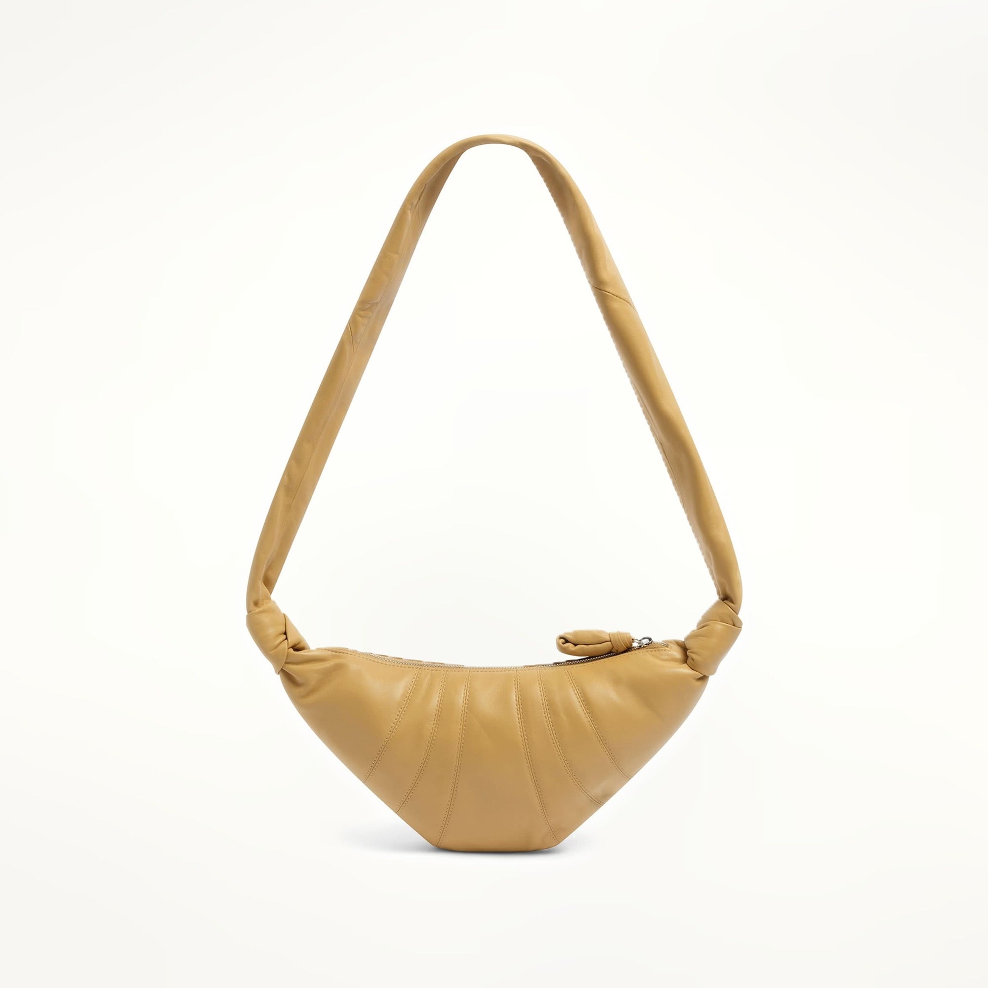 Lambskin Small Croissant Bag in Dune