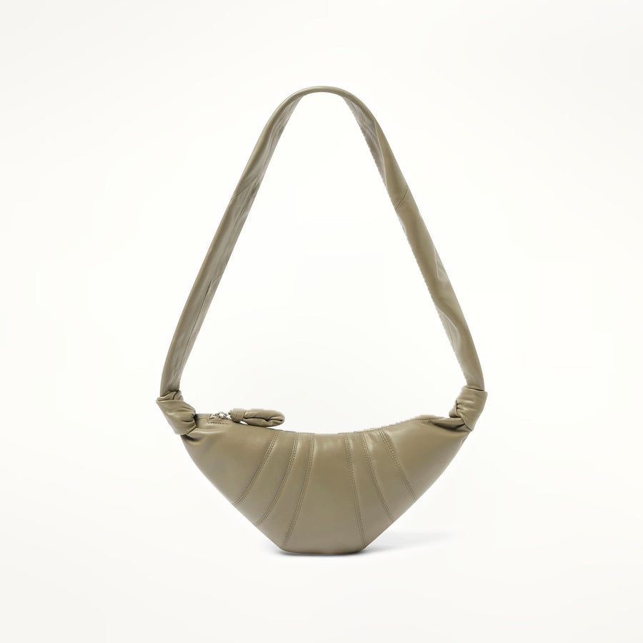 Lambskin Small Croissant Bag in Dark Sage