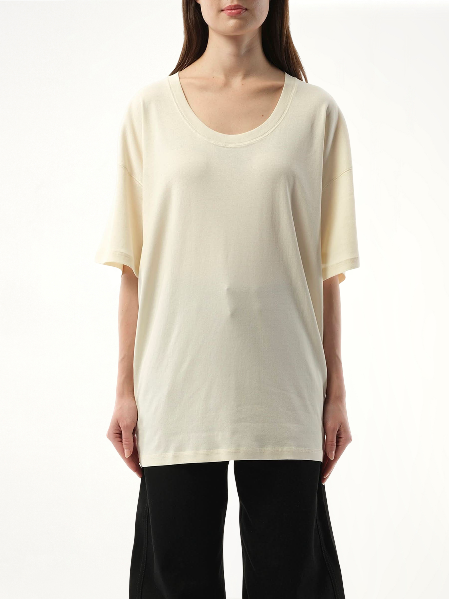リブTシャツ ライトクリーム