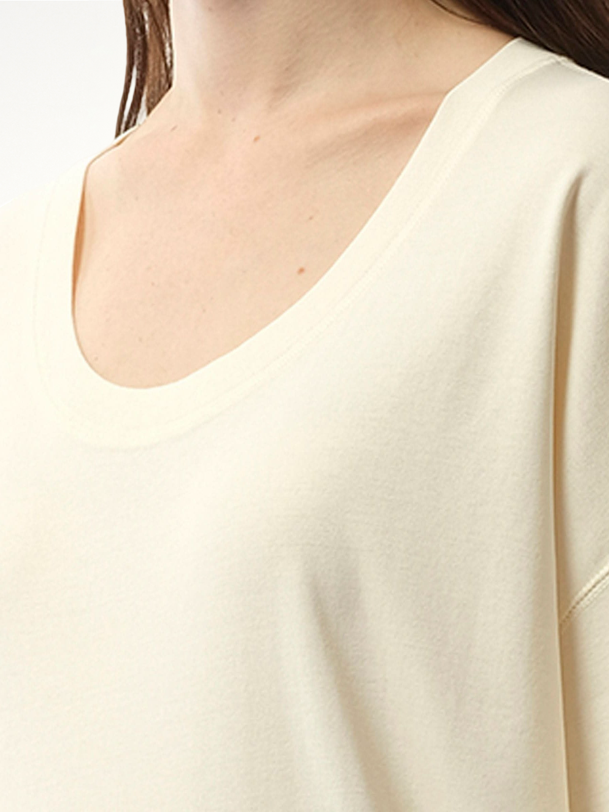 リブTシャツ ライトクリーム