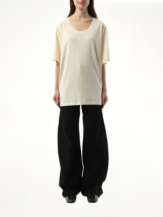 Rib T-Shirt in Light Cream