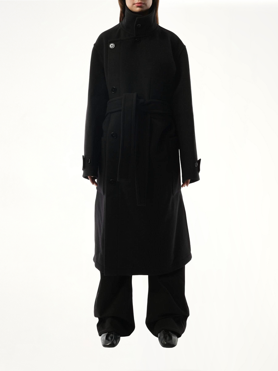Wrap Coat in Black